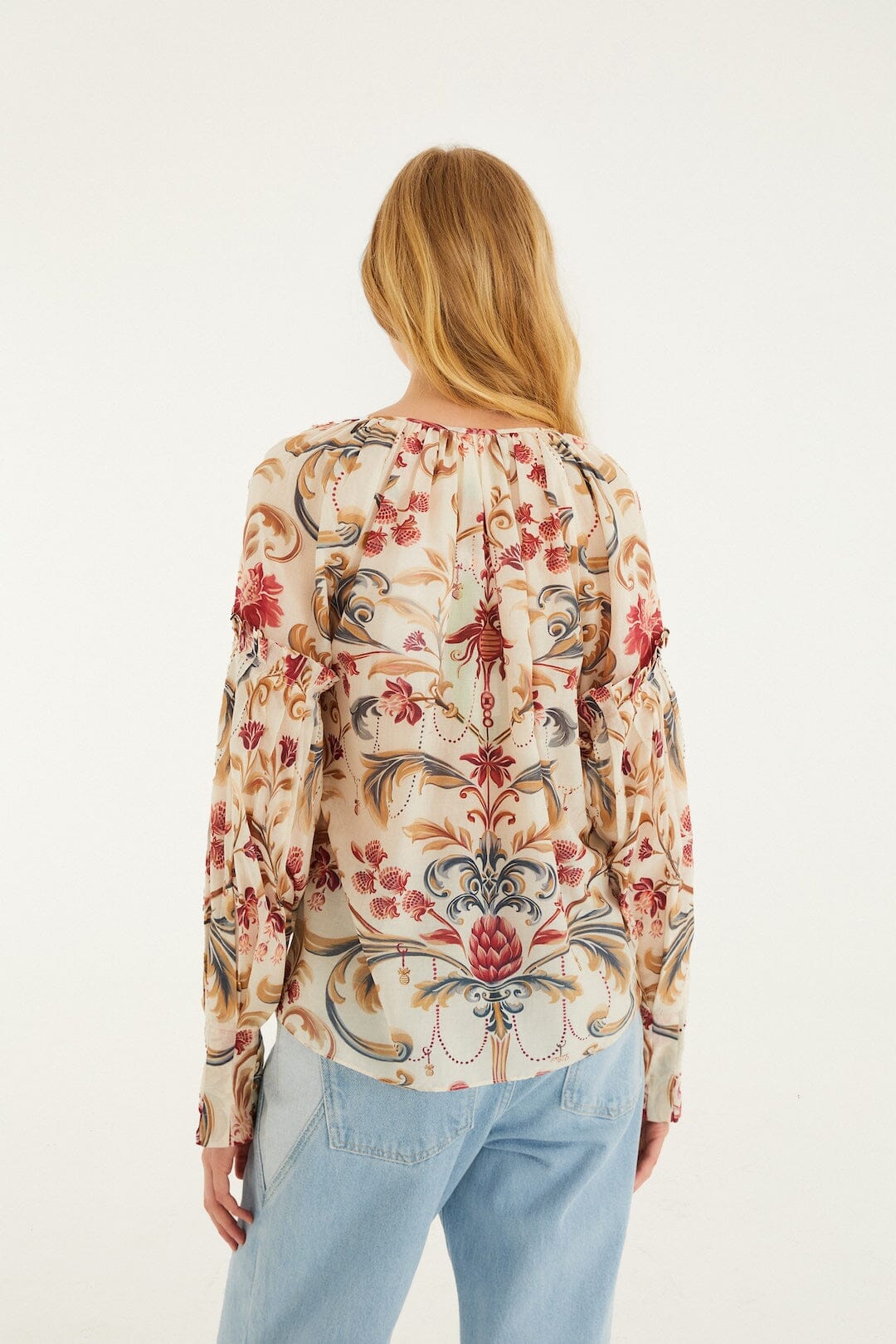 Snake Scarves Black Blouse - Snake Scarves Black