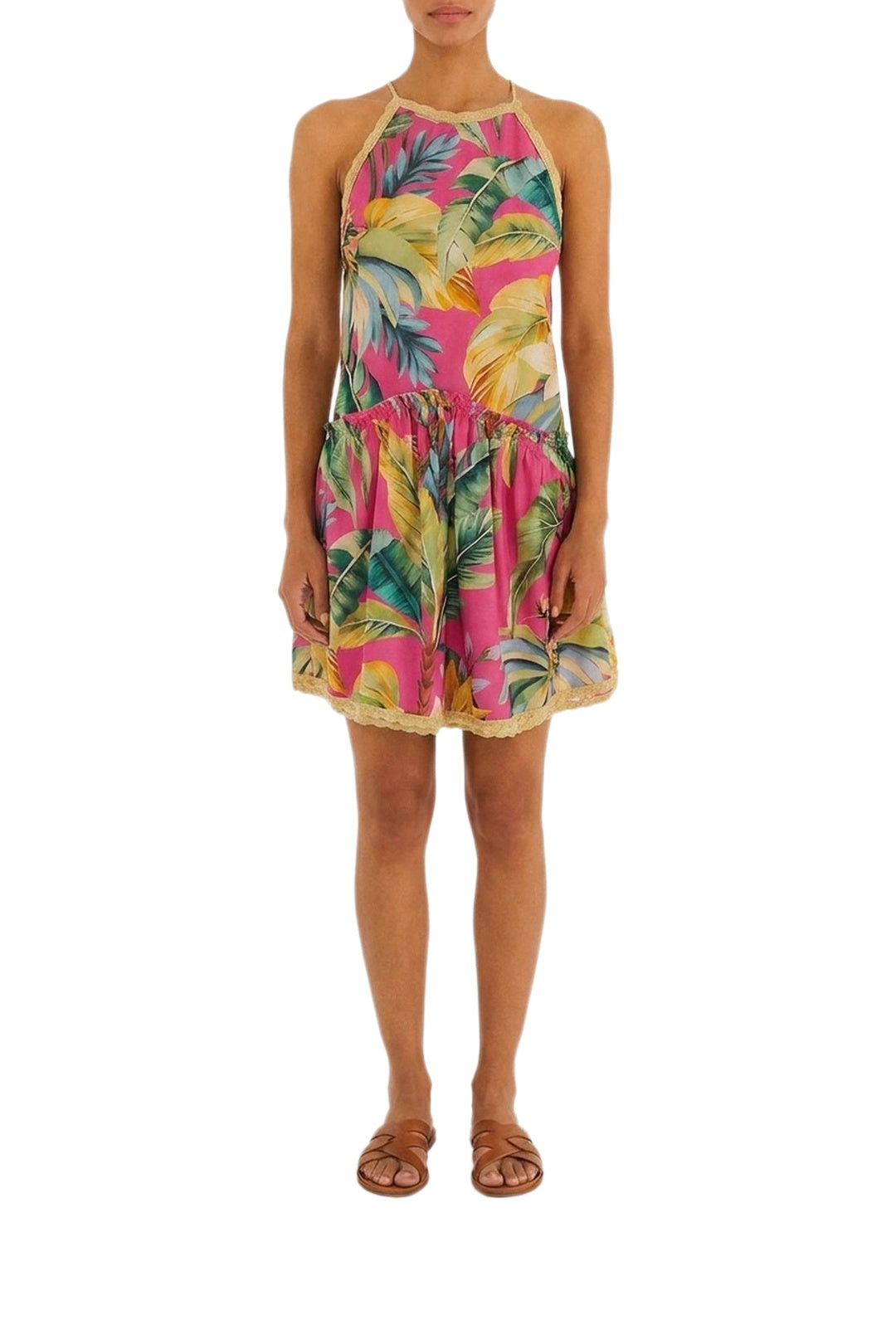 Robe courte Tropicalia - Beige
