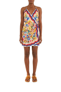 Floraline short dress with straps - Beige
