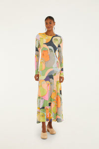 Drawing Multicolor Robe midi - Drawing Multicolor