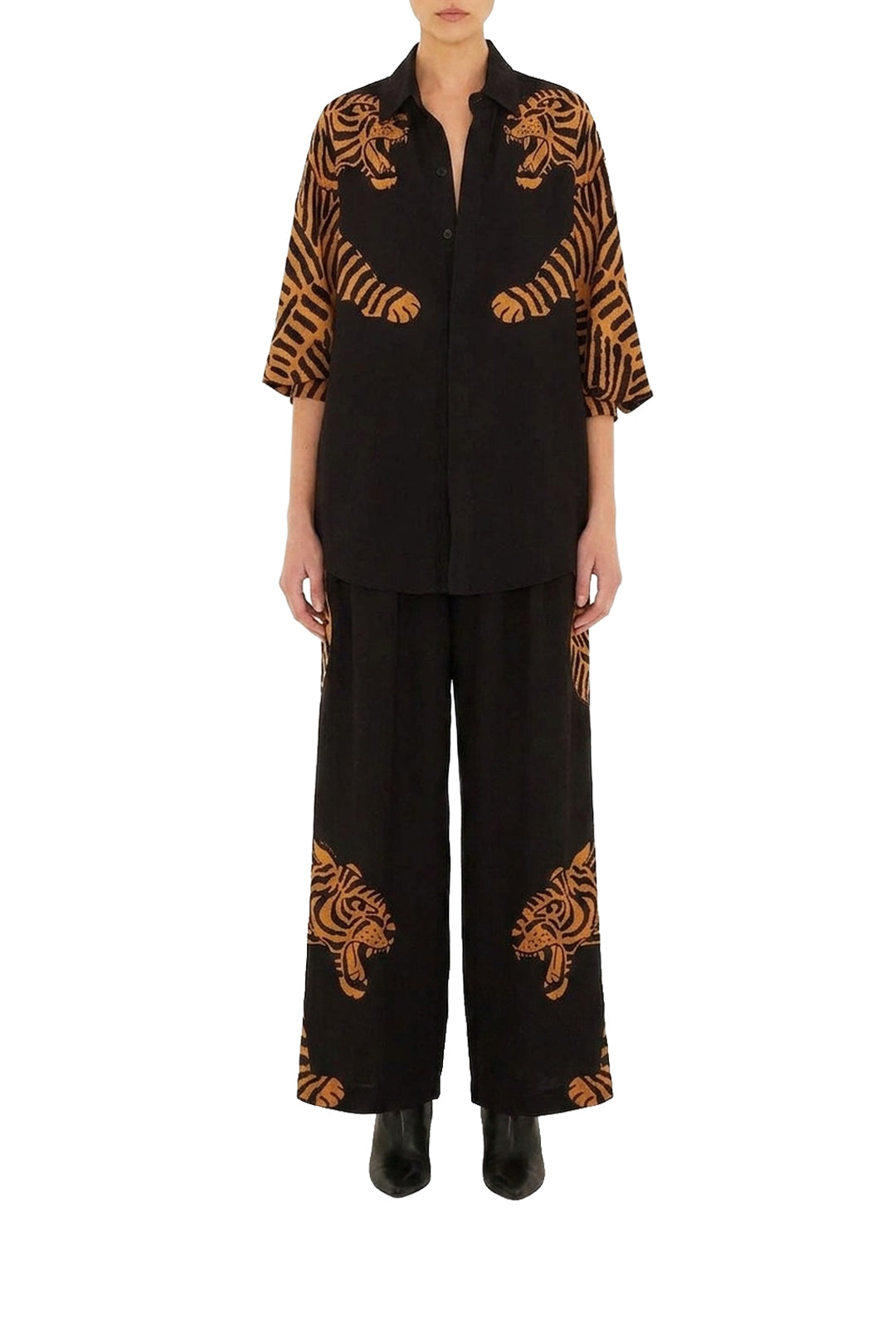 Pantalon Tiger imprimé - Noir