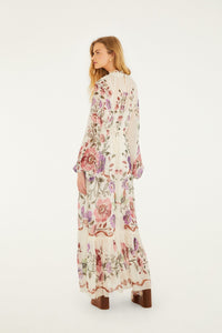 Rococo Flowers Cream Robe longue - Rococo Flowers Cream