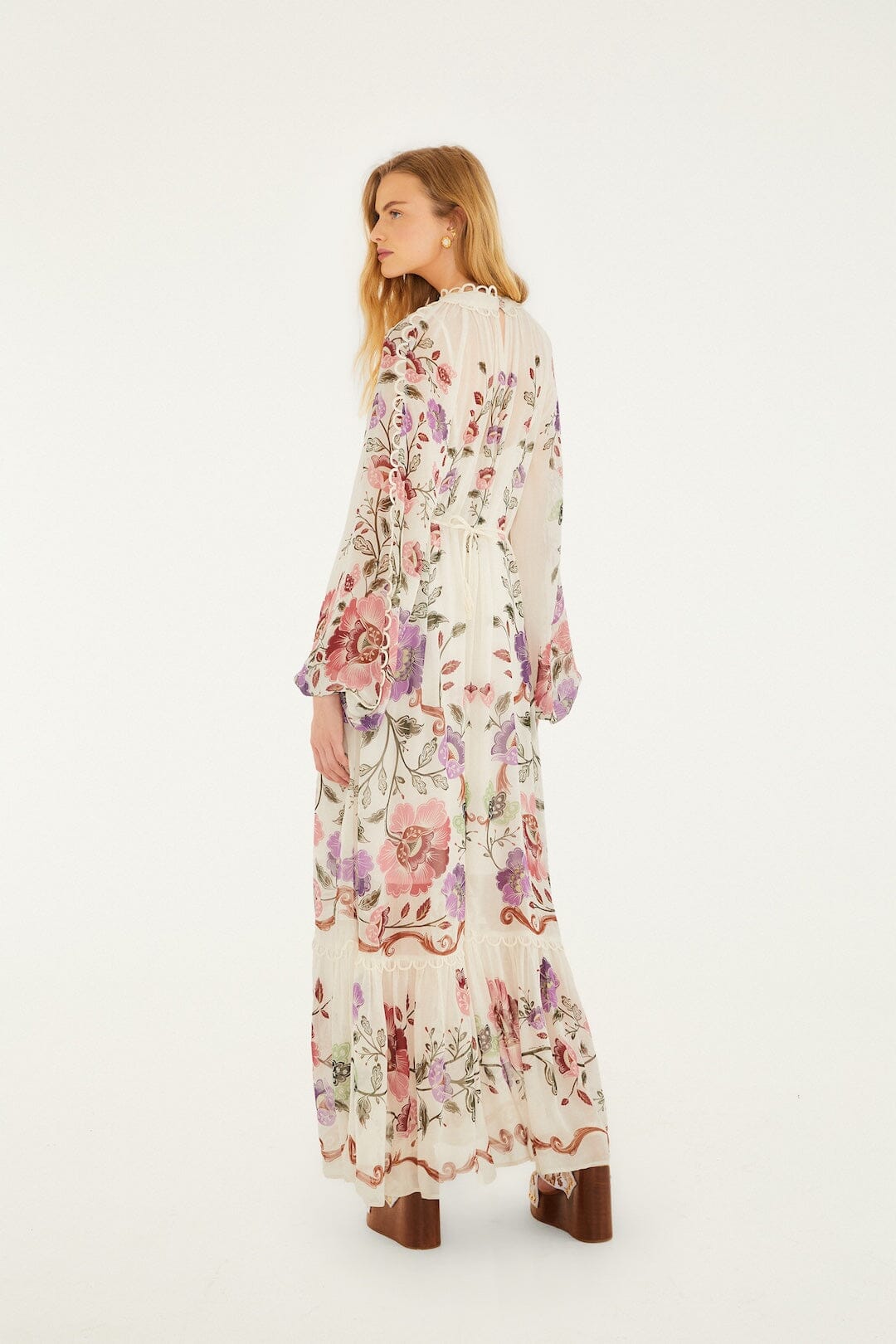 Rococo Flowers Cream Robe longue - Rococo Flowers Cream