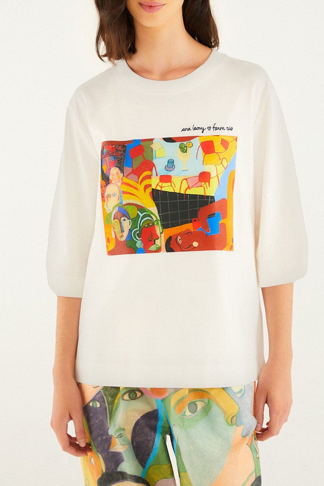 T-shirt Popular Cafe - Blanc