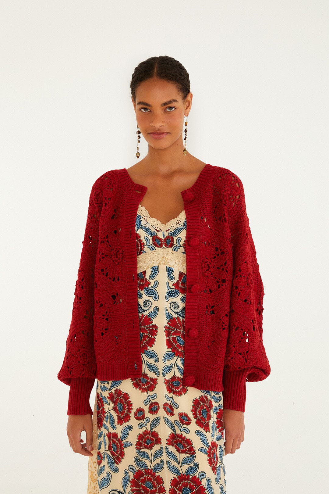 Red Cardigan - Red
