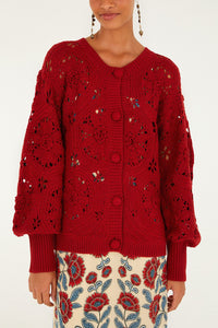 Red Cardigan - Red