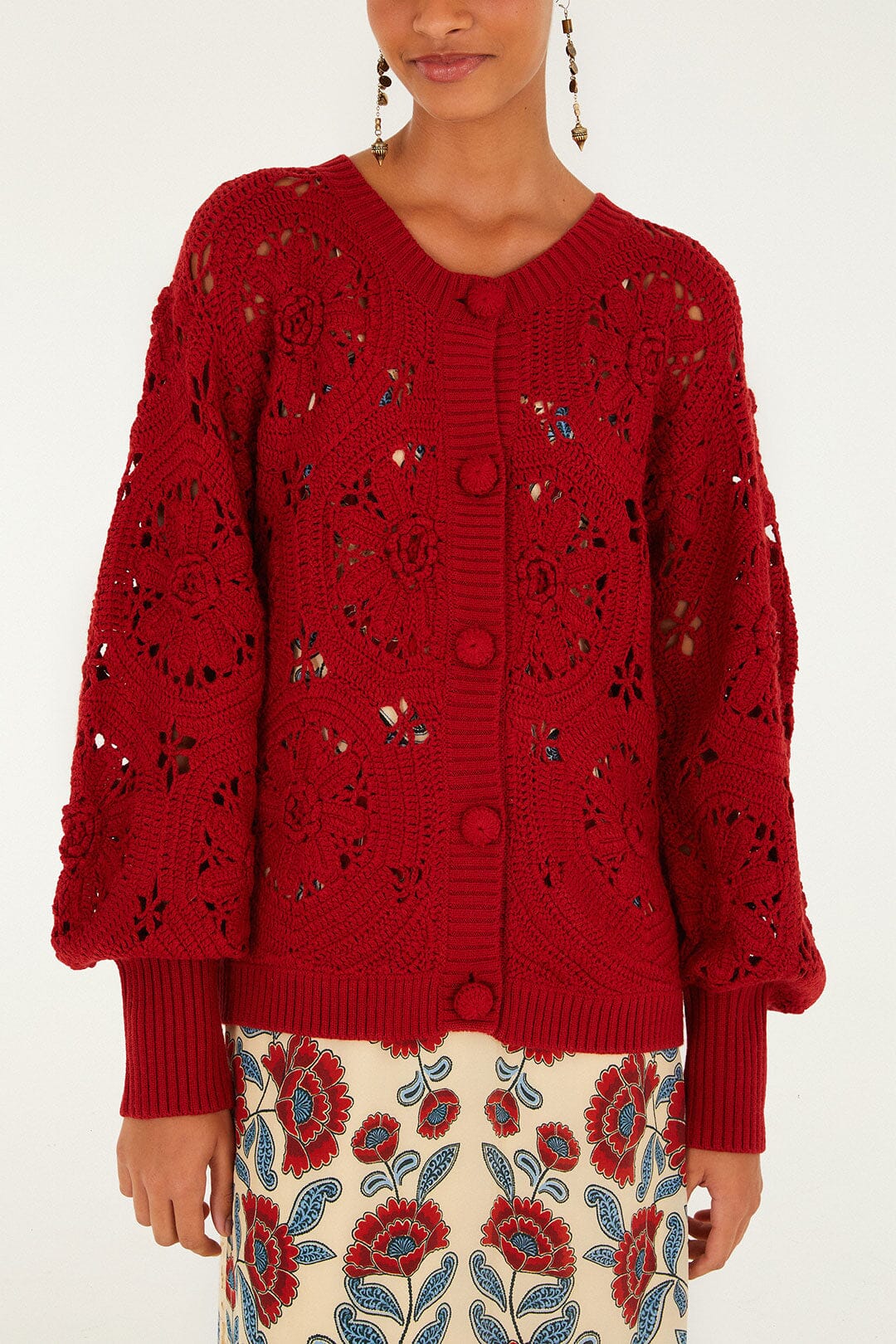 Red Cardigan - Red
