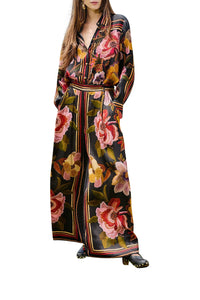 NEW_DIFFUSELY_Flowers Black Pantalon - Flowers Black