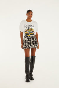 Tropical Black Zebra Jupe - Tropical Black Zebra