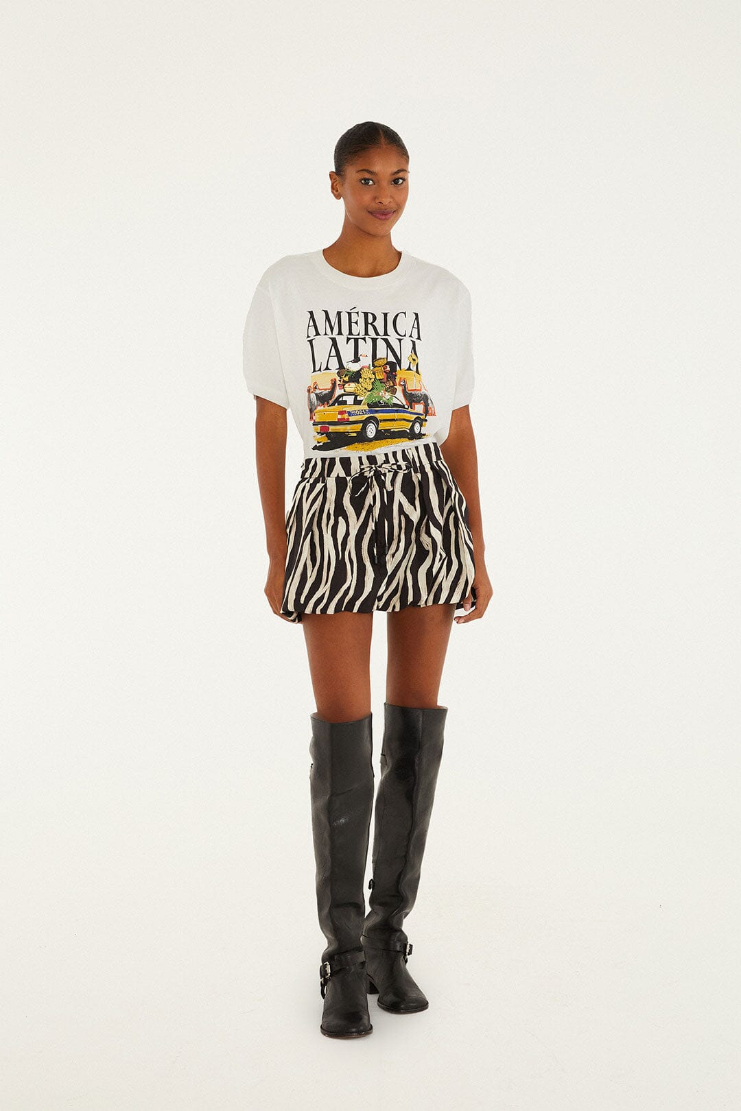 Tropical Black Zebra Jupe - Tropical Black Zebra