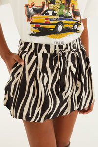 Tropical Black Zebra Jupe - Tropical Black Zebra
