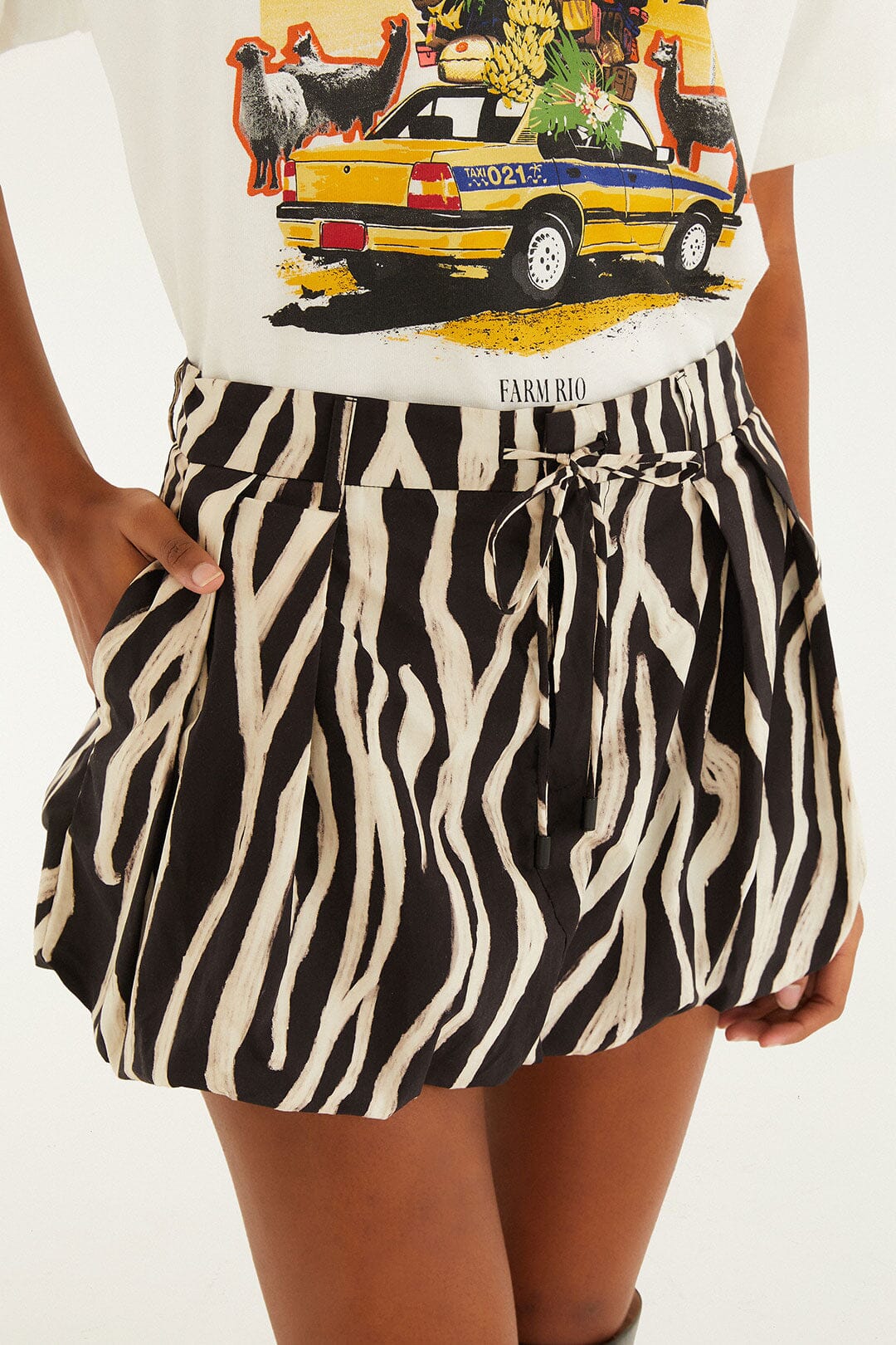 Tropical Black Zebra Jupe - Tropical Black Zebra