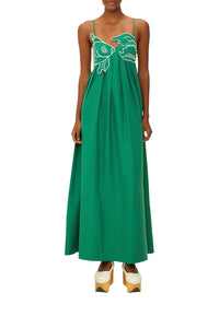 Robe longue Fish en lin - Vert