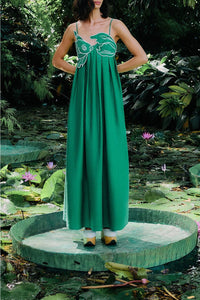 Robe longue Fish en lin - Vert