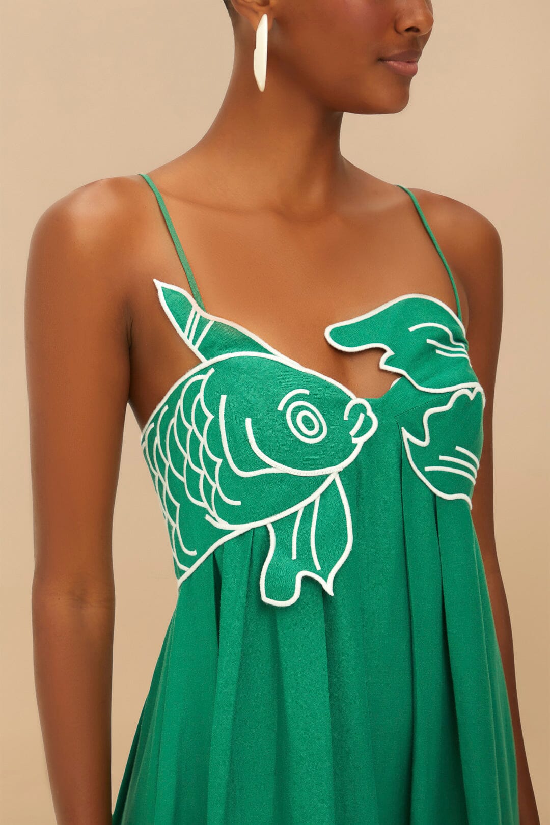 Robe longue Fish en lin - Vert