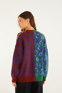Dyed Leopard Mixed Cardigan - Dyed Leopard Mixed