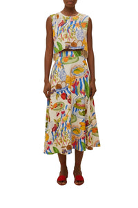 Jupe midi Fresh Table en lin - Jaune