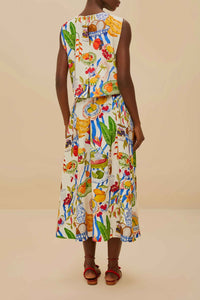 Jupe midi Fresh Table en lin - Jaune