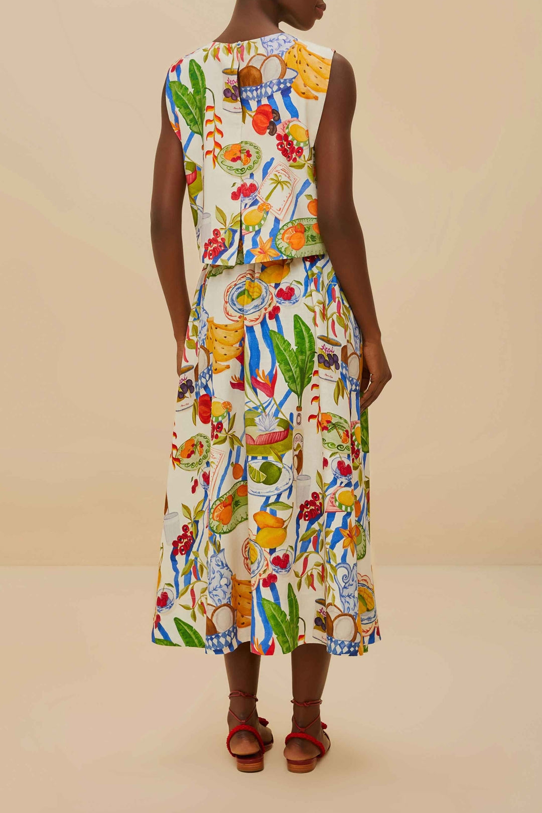Jupe midi Fresh Table en lin - Jaune