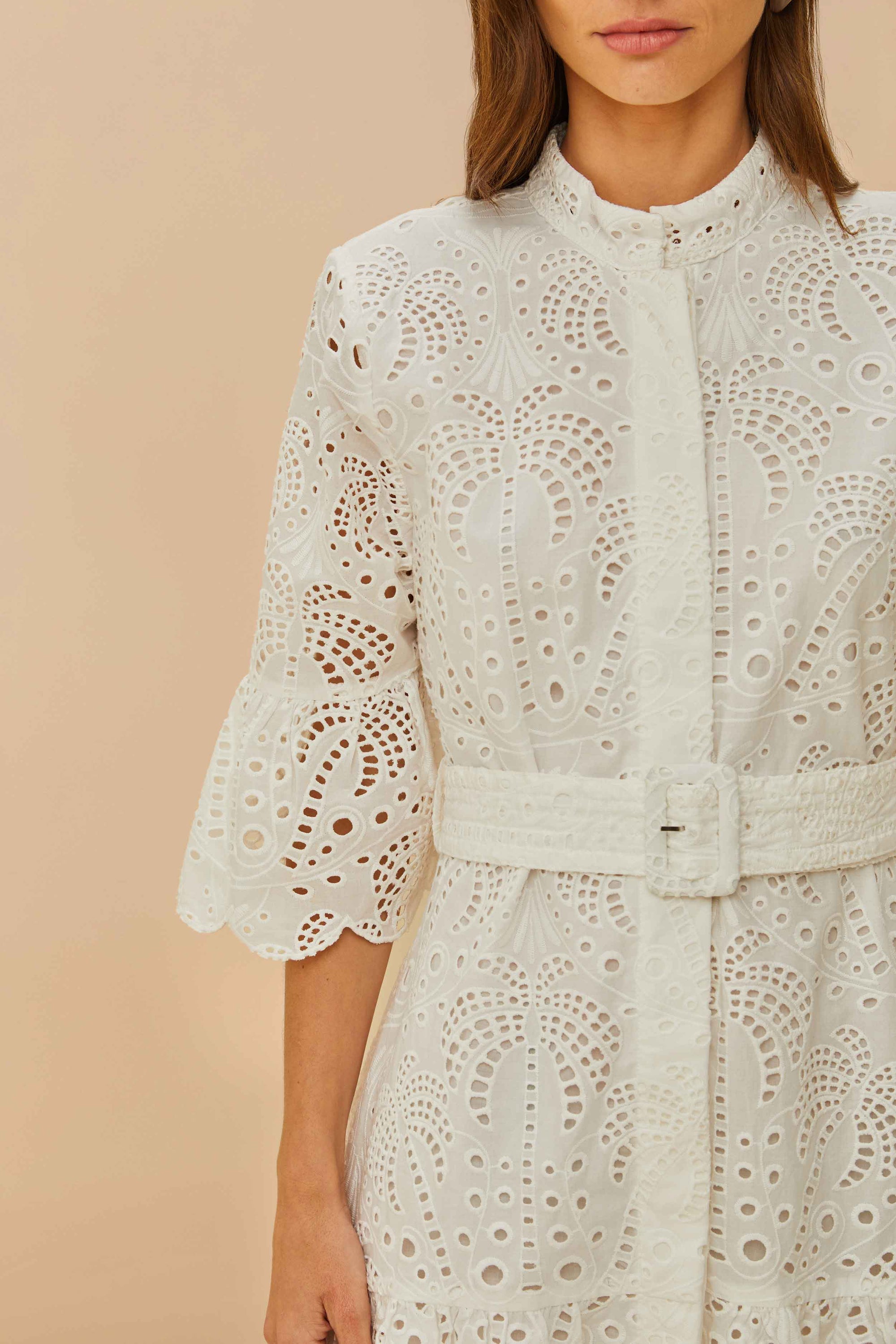 Robe courte Palm Tree en coton - Blanc