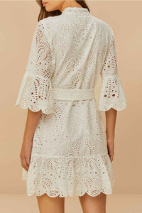 Robe courte Palm Tree en coton - Blanc