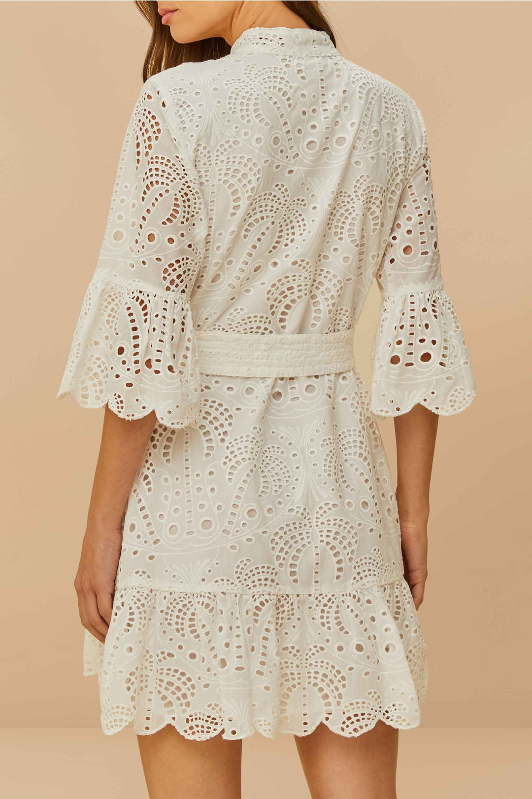 Robe courte Palm Tree en coton - Blanc