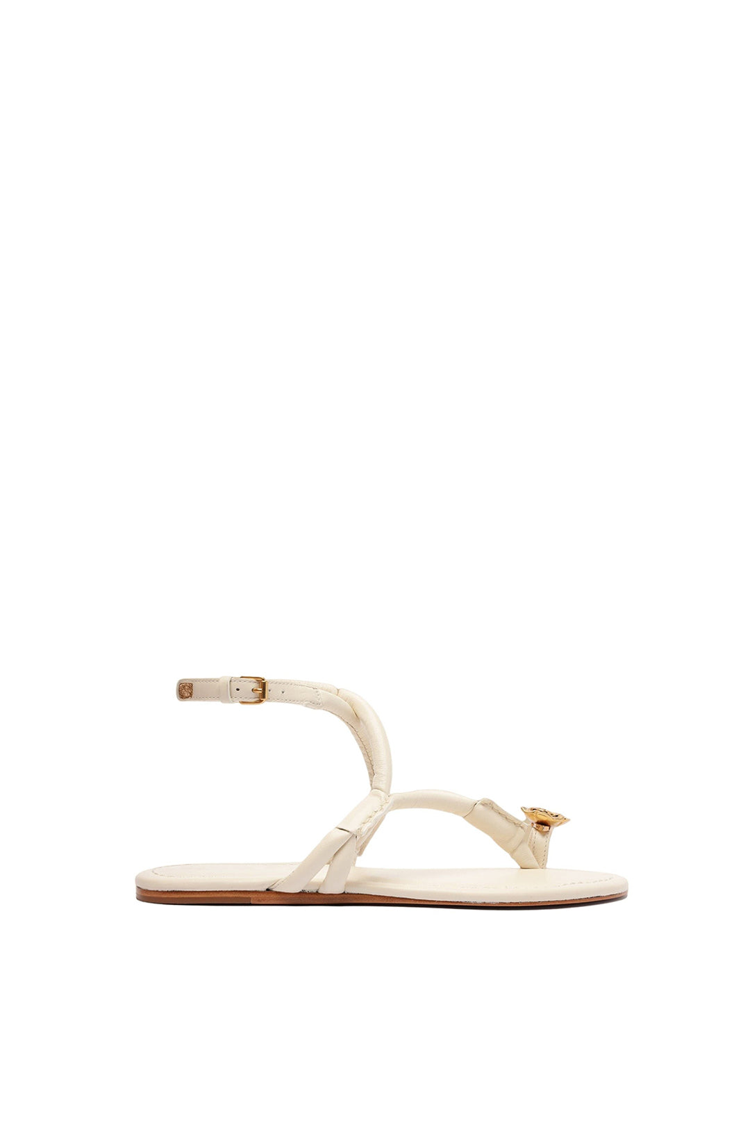 Leather flower sandals - Beige