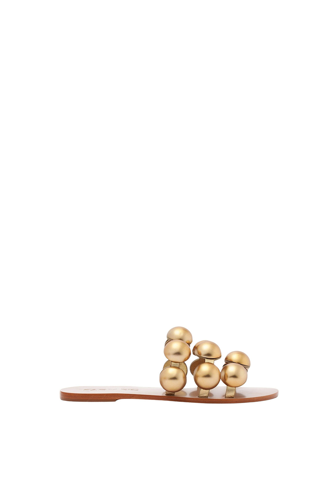 Flat sandals with coloured beads - Doré