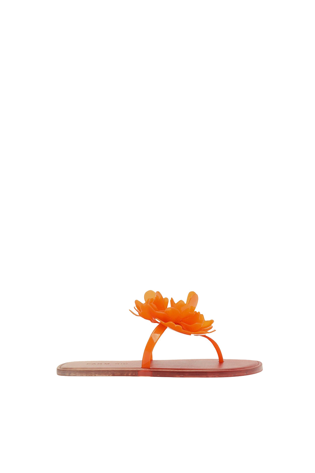Sandales plates à motif floral - Orange