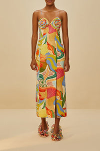Sandales avec motif à volants en cuir - Beige