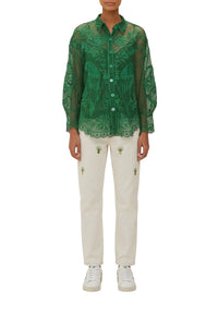 Landscape Guipure shirt - Green