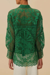 Landscape Guipure shirt - Green