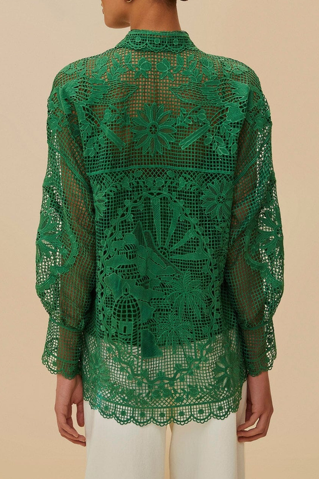 Landscape Guipure shirt - Green