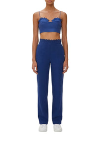 Sunrise Cup short top in linen - Blue