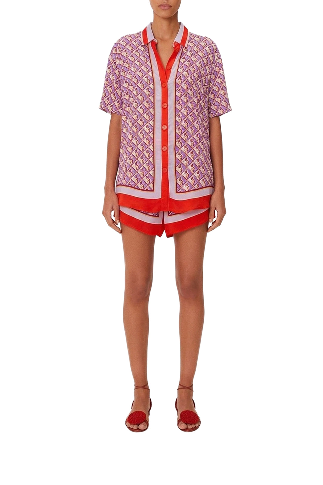 Chemise Graphic Pineapple en foulard - Rose