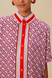 Chemise Graphic Pineapple en foulard - Rose