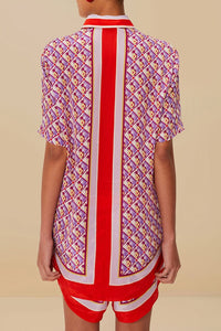 Chemise Graphic Pineapple en foulard - Rose
