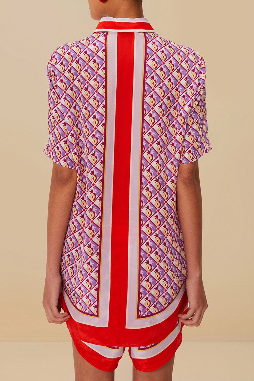 Chemise Graphic Pineapple en foulard - Rose