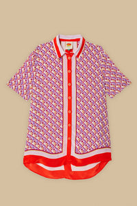 Chemise Graphic Pineapple en foulard - Rose