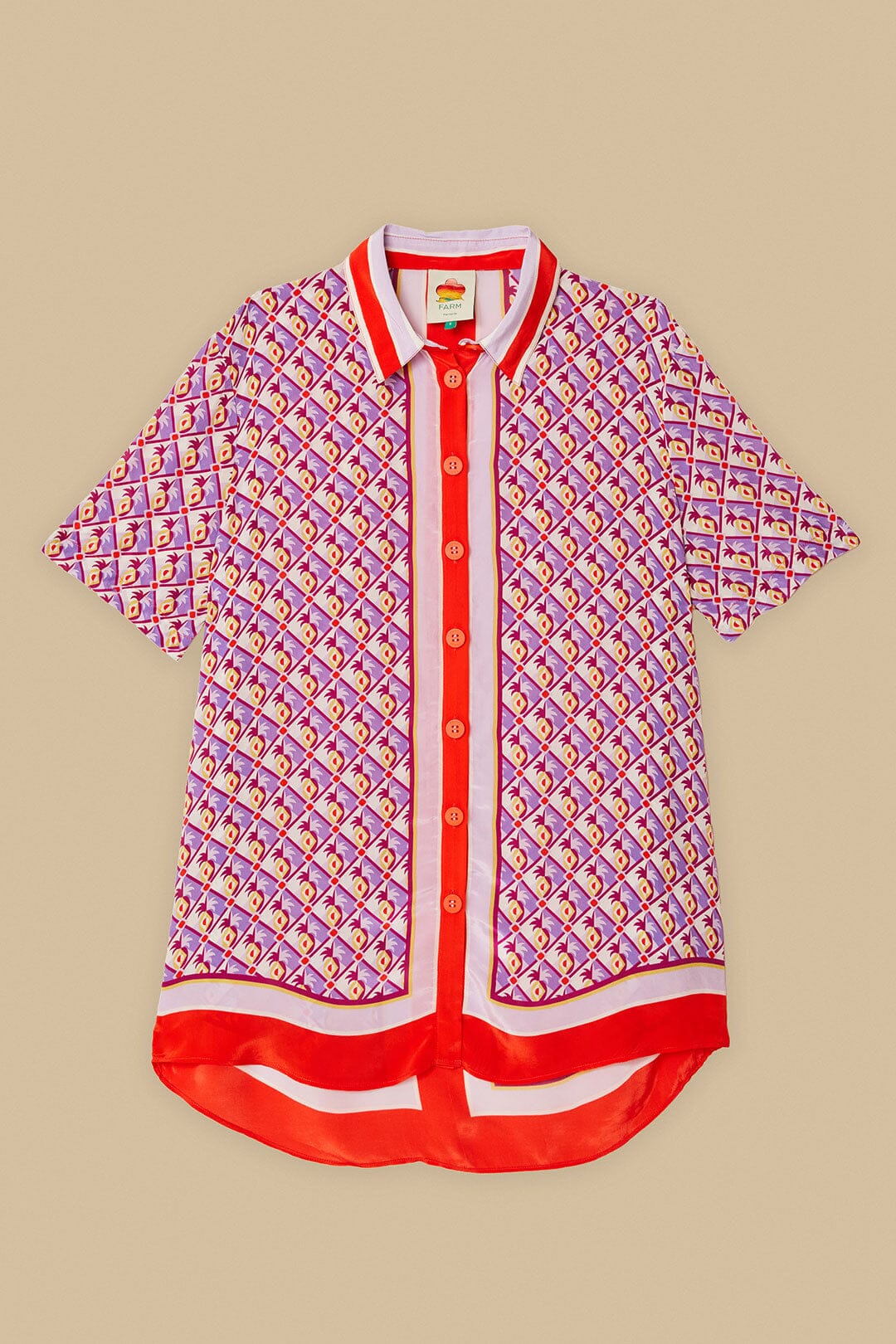 Chemise Graphic Pineapple en foulard - Rose