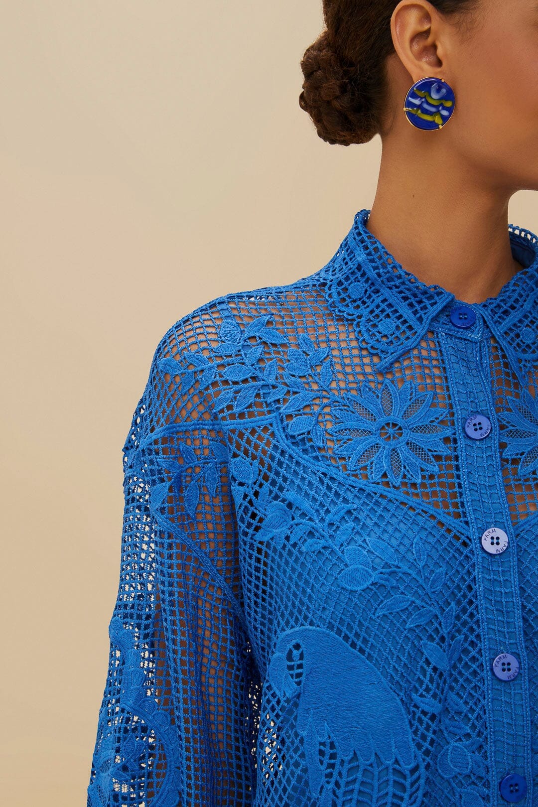 Chemise Landscape Guipure - Bleu
