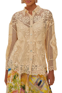 Landscape Guipure shirt - Beige