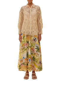 Landscape Guipure shirt - Beige