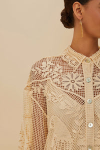 Landscape Guipure shirt - Beige