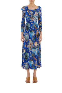 Robe midi Mystical - Bleu