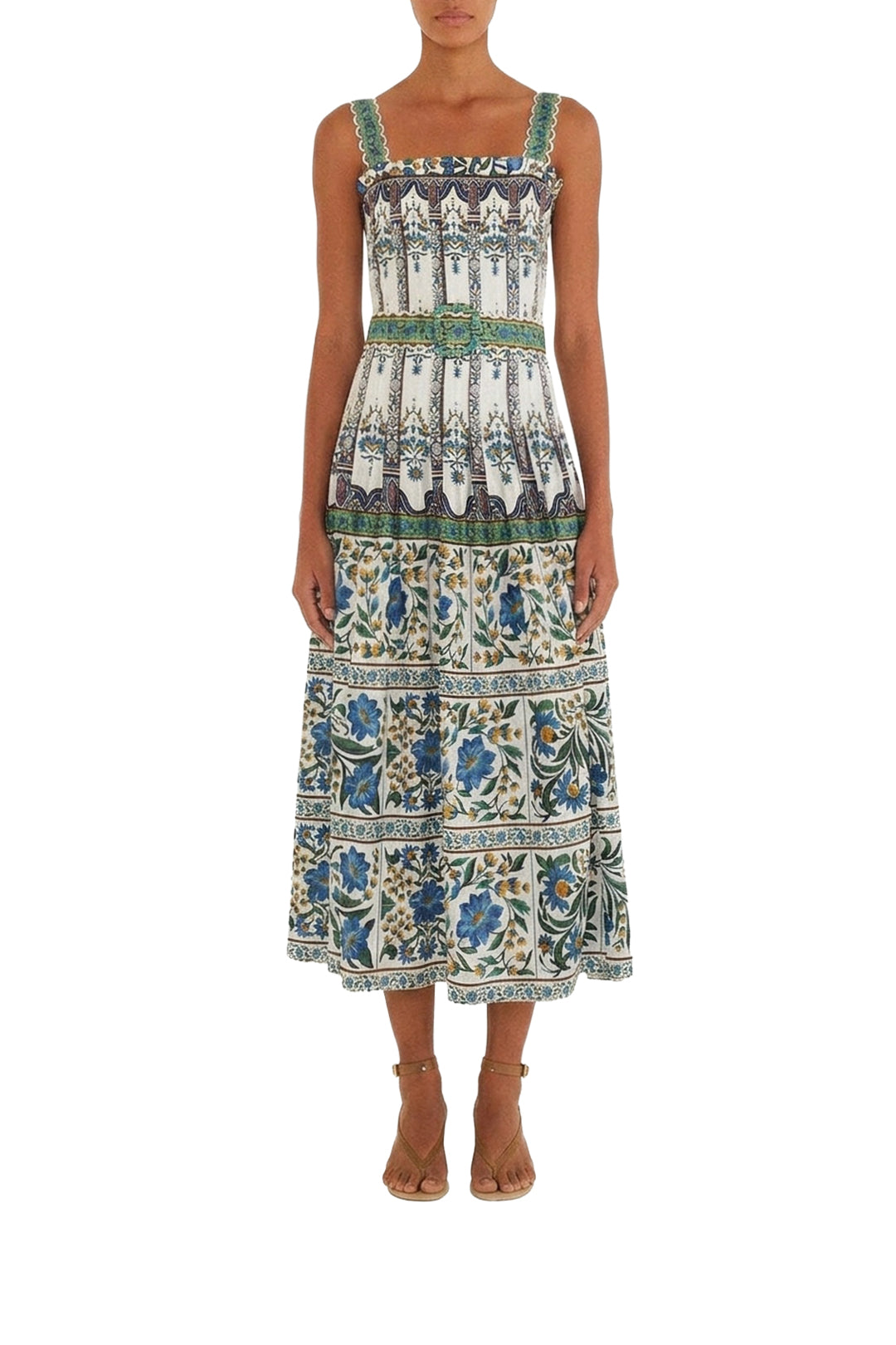 Robe midi Manoela en lin - Blanc