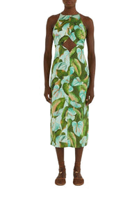 Robe midi en lin - Vert