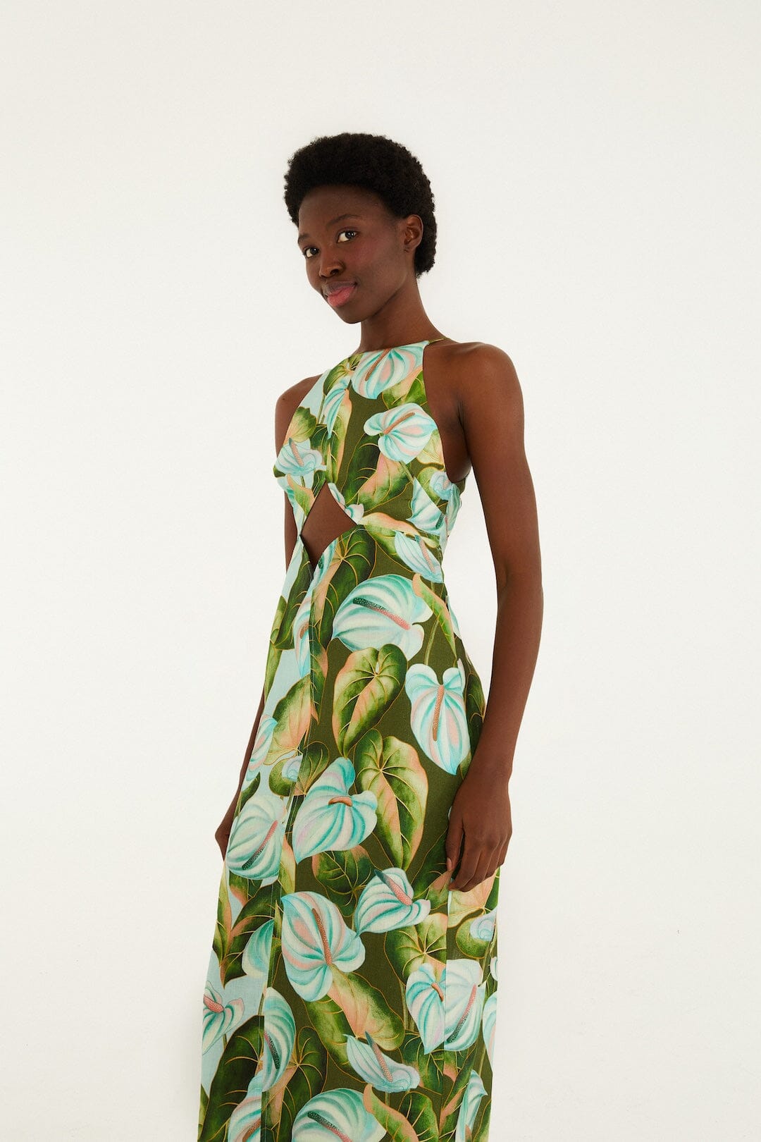Leaves Green Robe midi - Leaves Green