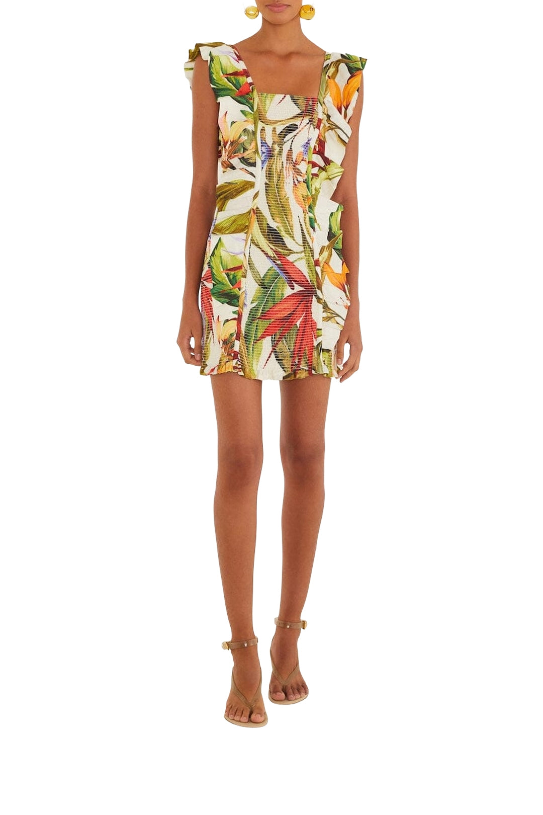 Robe courte Florart en lin - Rose