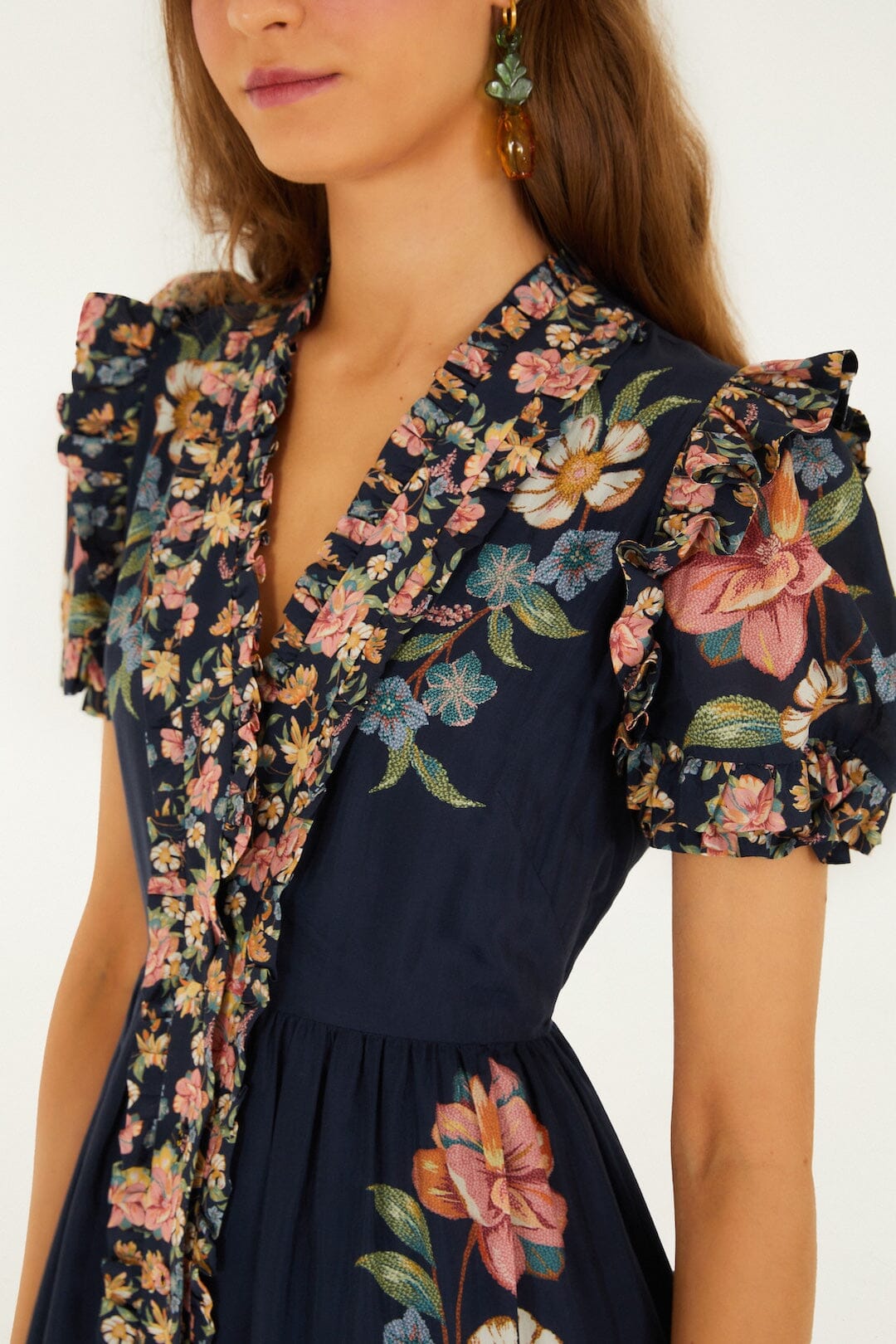 Maira Floral Dark Blue Robes longues - Maira Floral Dark Blue